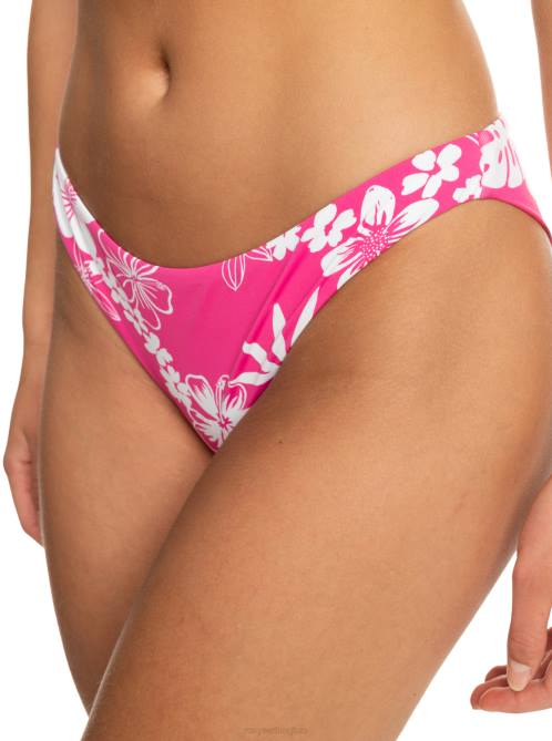 X4FH645 shocking pink hello aloha Printed Beach Classics Cheeky Bikini Bottoms Women Roxy | Bikini Bottoms