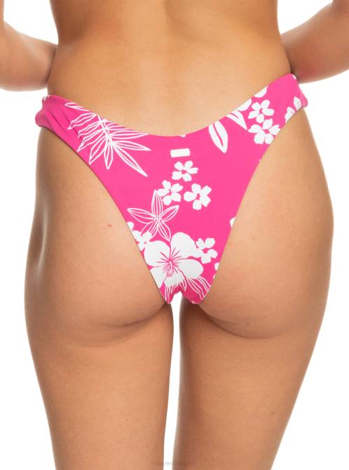 X4FH647 shocking pink hello aloha Printed Beach Classics Cheeky Bikini Bottoms Women Roxy | Bikini Bottoms