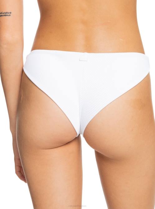 X4FH659 bright white Love The Baja Bikini Bottoms Women Roxy | Bikini Bottoms