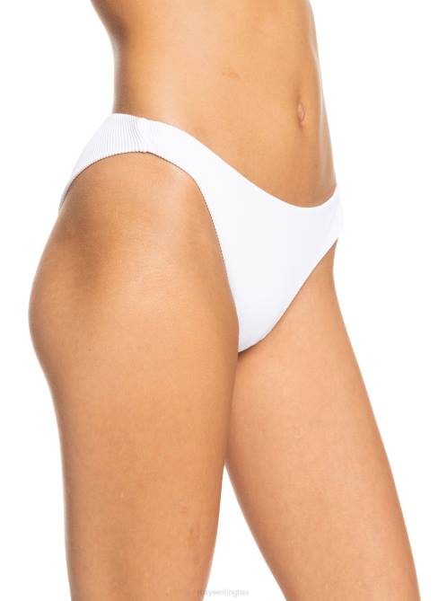 X4FH659 bright white Love The Baja Bikini Bottoms Women Roxy | Bikini Bottoms