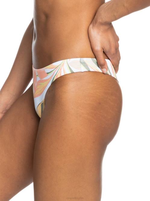X4FH711 bright white subtly salty flat Printed Beach Classics Mini Bikini Bottoms Women Roxy | Bikini Bottoms