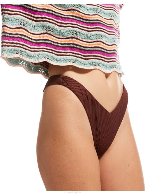 X4FH763 bitter chocolate Love Cheeky Bikini Bottoms Women Roxy | Bikini Bottoms