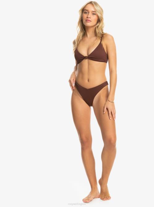 X4FH763 bitter chocolate Love Cheeky Bikini Bottoms Women Roxy | Bikini Bottoms