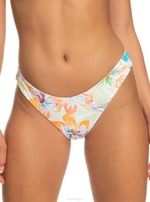 X4FH776 snow white pualani combo Retro Reversible Cheeky Bikini Bottoms Women Roxy | Bikini Bottoms