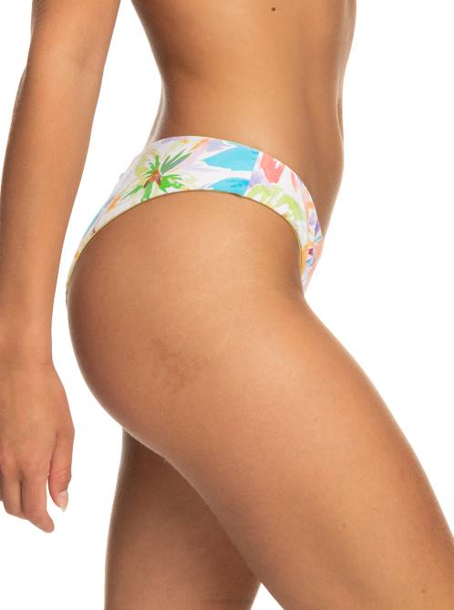 X4FH776 snow white pualani combo Retro Reversible Cheeky Bikini Bottoms Women Roxy | Bikini Bottoms