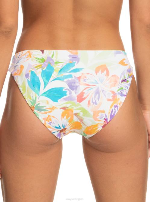 X4FH780 snow white pualani combo Retro Revo Reversible Hipster Bikini Bottoms Women Roxy | Bikini Bottoms