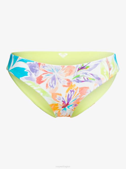 X4FH780 snow white pualani combo Retro Revo Reversible Hipster Bikini Bottoms Women Roxy | Bikini Bottoms