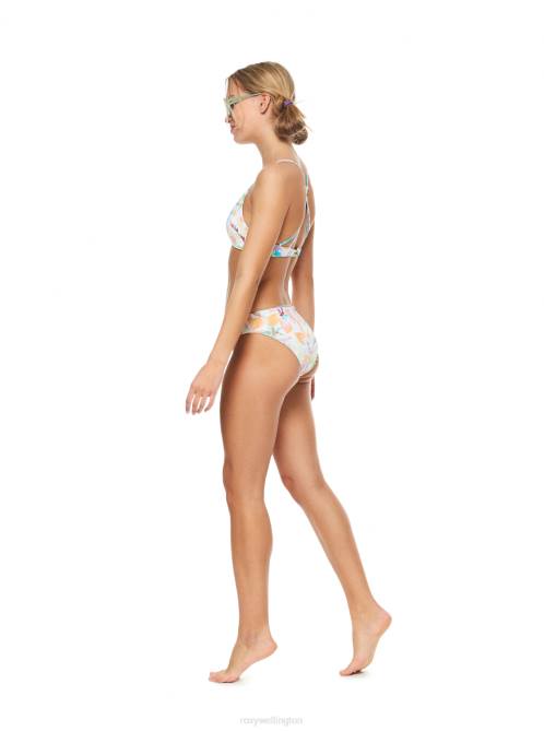 X4FH780 snow white pualani combo Retro Revo Reversible Hipster Bikini Bottoms Women Roxy | Bikini Bottoms