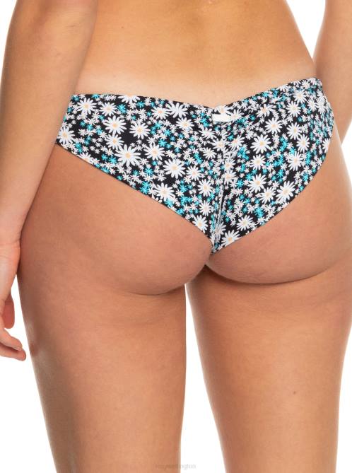 X4FH803 anthracite cute daisies Printed Beach Classics Cheeky Bikini Bottoms Women Roxy | Bikini Bottoms