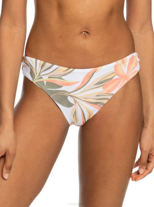 X4FH824 bright white subtly salty flat Beach Classics Strap Hipster Bikini Bottoms Women Roxy | Bikini Bottoms