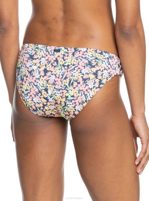 X4FH842 mood indigo ditsy love Beach Classics Strap Hipster Bikini Bottoms Women Roxy | Bikini Bottoms