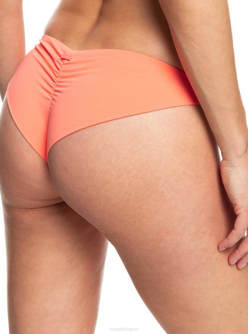 X4FH864 fusion coral Beach Classics Cheeky Bikini Bottoms Women Roxy | Bikini Bottoms