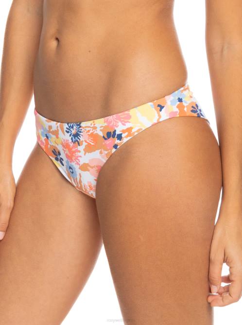 X4FH952 bright white floral escape Printed Beach Classics Cheeky Bikini Bottoms Women Roxy | Bikini Bottoms