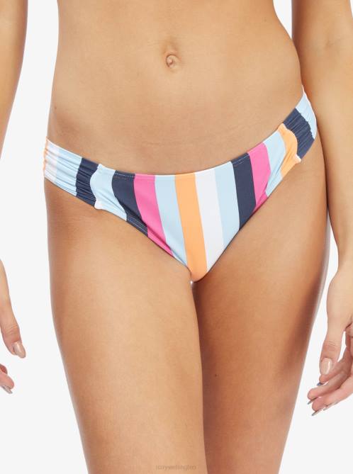 X4FH992 cool blue throwback stripe Beach Classics Moderate Coverage Bikini Bottoms Women Roxy | Bikini Bottoms