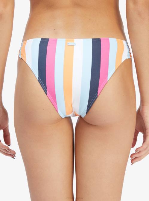 X4FH992 cool blue throwback stripe Beach Classics Moderate Coverage Bikini Bottoms Women Roxy | Bikini Bottoms