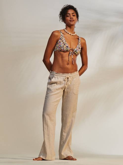 X4FH1028 mood indigo ditsy love Printed Beach Classics Bralette Bikini Top Women Roxy | Bikini Tops