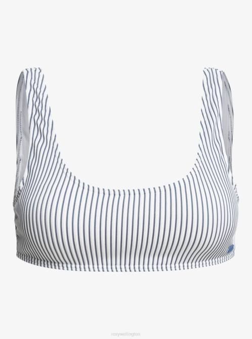 X4FH1043 bijou blue Coastal Escape Bralette Bikini Top Women Roxy | Bikini Tops