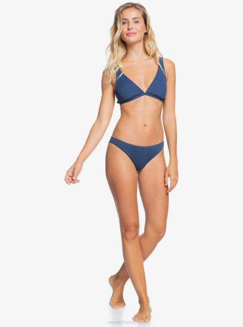 X4FH1051 mood indigo Solid Beach Classics Elongated Triangle Bikini Top Women Roxy | Bikini Tops