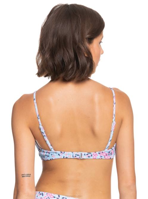 X4FH1063 cool blue s very blossom Love Rib Monyca Triangle Bikini Top Women Roxy | Bikini Tops