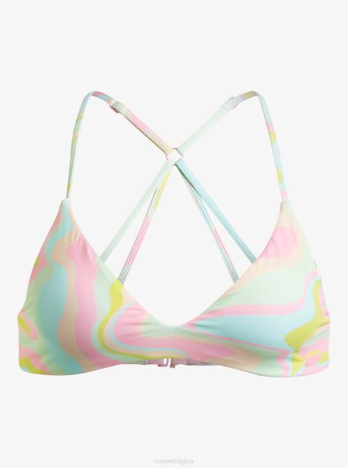 X4FH617 ambroisia swirl swim Tropics Hype Reversible Athletic Triangle Bikini Top Women Roxy | Bikini Tops