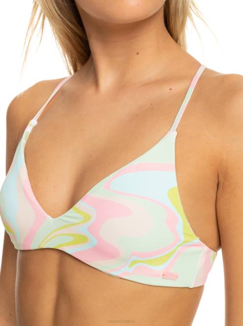 X4FH617 ambroisia swirl swim Tropics Hype Reversible Athletic Triangle Bikini Top Women Roxy | Bikini Tops