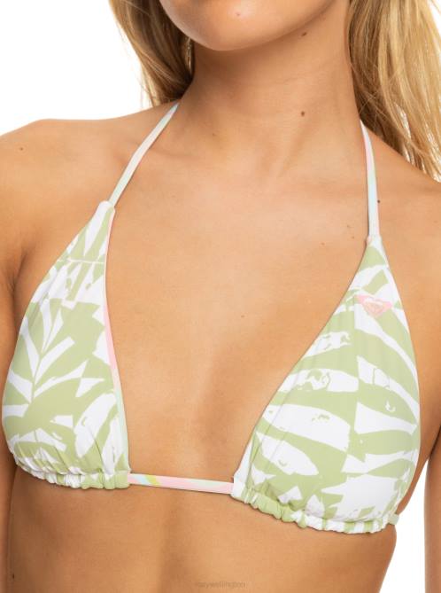 X4FH619 ambroisia swirl swim Tropics Hype Reversible Tiki Tri Bikini Top Women Roxy | Bikini Tops