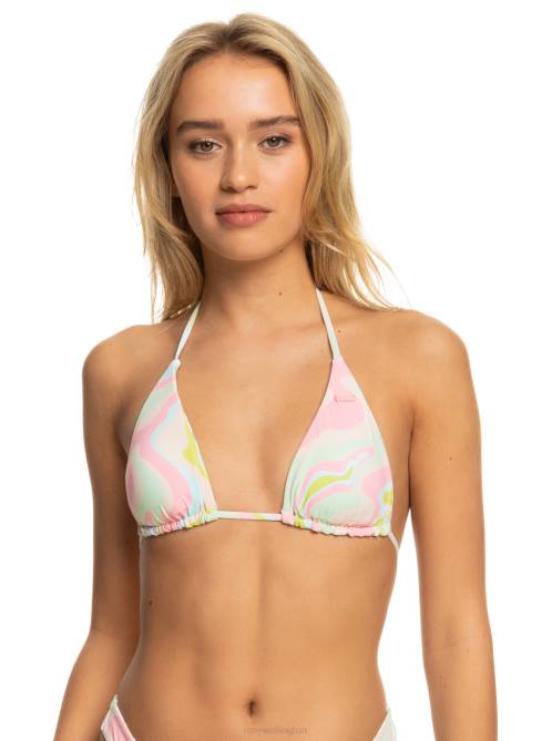 X4FH619 ambroisia swirl swim Tropics Hype Reversible Tiki Tri Bikini Top Women Roxy | Bikini Tops