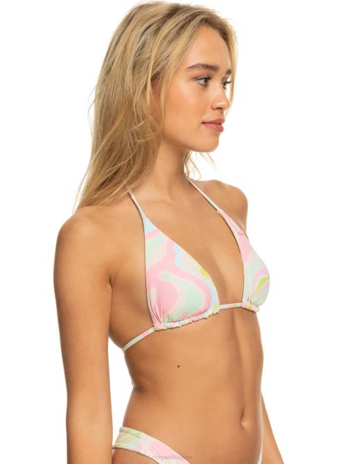 X4FH619 ambroisia swirl swim Tropics Hype Reversible Tiki Tri Bikini Top Women Roxy | Bikini Tops