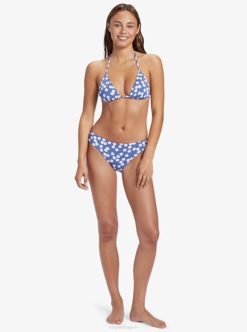 X4FH674 bijou blue floral delight Floral Delight Tiki Tri Bikini Top Women Roxy | Bikini Tops