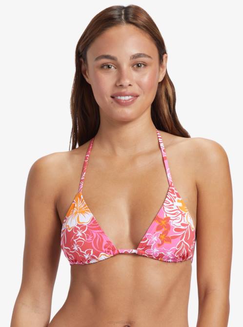 X4FH684 hilo hibiscus Sea Spray Tiki Tri Bikini Top Women Roxy | Bikini Tops