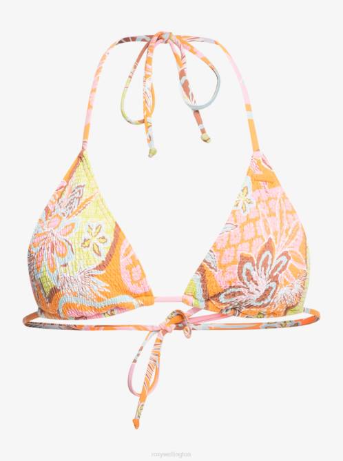 X4FH691 mock orange delic Floraldelic Tiki Tri Bikini Top Women Roxy | Bikini Tops