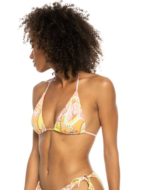 X4FH691 mock orange delic Floraldelic Tiki Tri Bikini Top Women Roxy | Bikini Tops