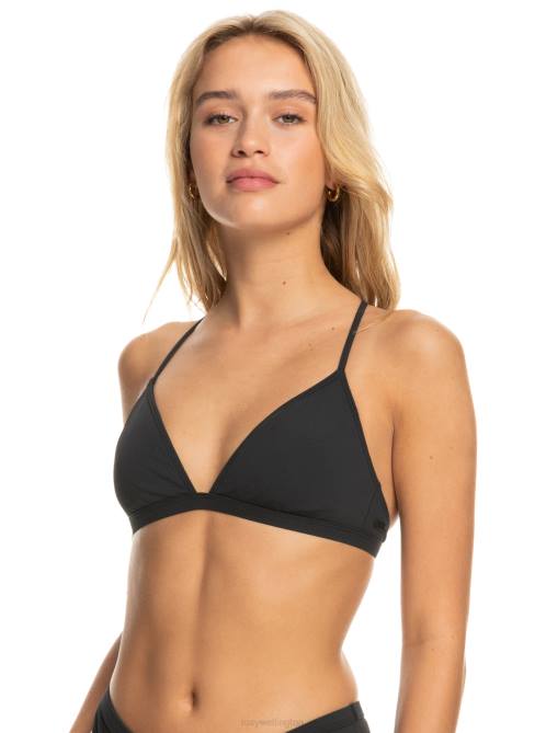 X4FH706 anthracite Pro The Cut Back Triangle Bikini Top Women Roxy | Bikini Tops