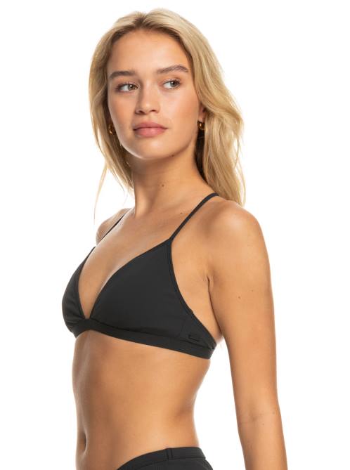 X4FH706 anthracite Pro The Cut Back Triangle Bikini Top Women Roxy | Bikini Tops