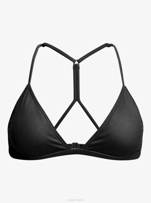 X4FH706 anthracite Pro The Cut Back Triangle Bikini Top Women Roxy | Bikini Tops