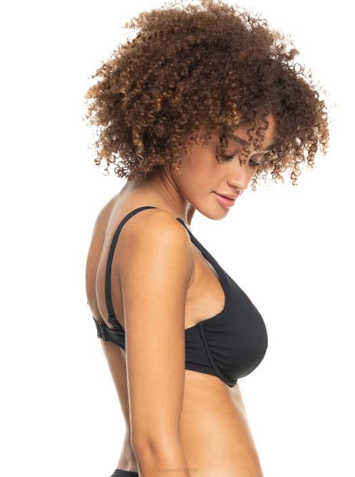 X4FH767 anthracite Beach Classics Underwired D-Cup Bikini Top Women Roxy | Bikini Tops