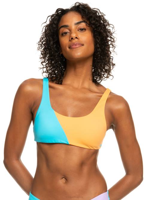 X4FH769 bachelor button Colorblock Party Bralette Bikini Top Women Roxy | Bikini Tops