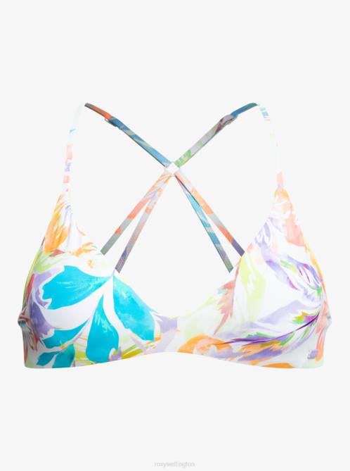 X4FH779 snow white pualani combo Retro Revo Reversible Triangle Bikini Top Women Roxy | Bikini Tops