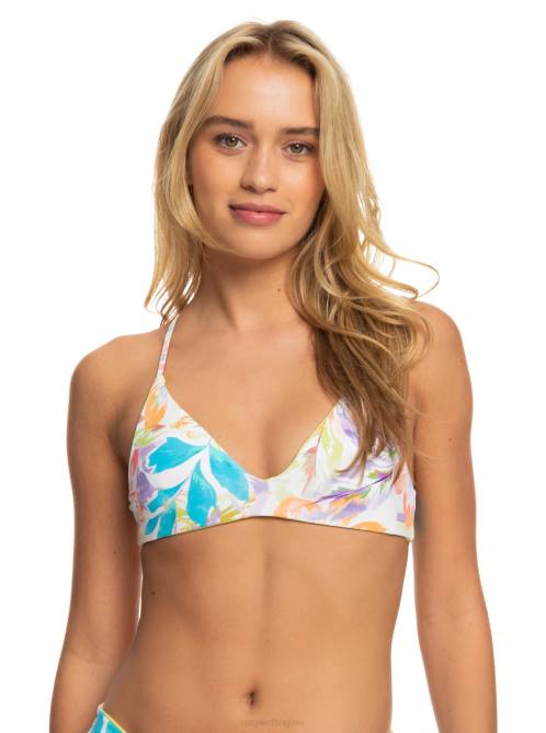X4FH779 snow white pualani combo Retro Revo Reversible Triangle Bikini Top Women Roxy | Bikini Tops