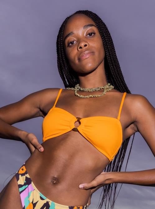 X4FH782 tangelo Color Jam Bandeau Bikini Top Women Roxy | Bikini Tops