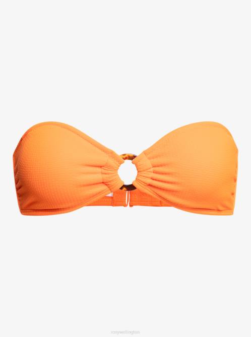 X4FH782 tangelo Color Jam Bandeau Bikini Top Women Roxy | Bikini Tops
