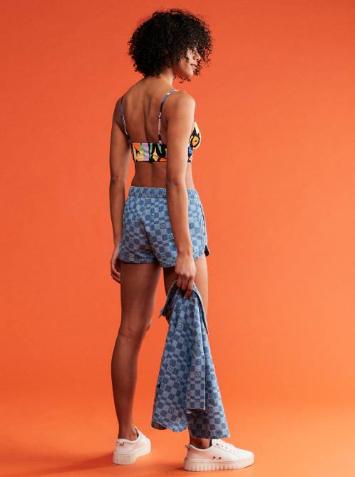 X4FH785 anthracite flower jammin Color Jam Tank Bikini Top Women Roxy | Bikini Tops