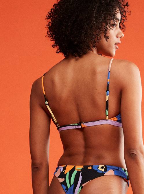 X4FH787 anthracite flower jammin Color Jam Bralette Bikini Top Women Roxy | Bikini Tops