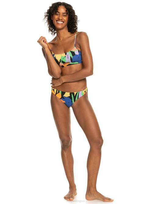 X4FH787 anthracite flower jammin Color Jam Bralette Bikini Top Women Roxy | Bikini Tops
