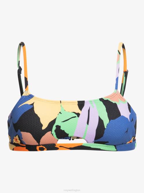 X4FH787 anthracite flower jammin Color Jam Bralette Bikini Top Women Roxy | Bikini Tops