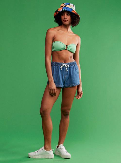 X4FH791 absinthe green Color Jam Bandeau Bikini Top Women Roxy | Bikini Tops