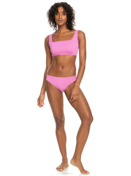 X4FH838 cyclamen Active Rib Bralette Bikini Top Women Roxy | Bikini Tops