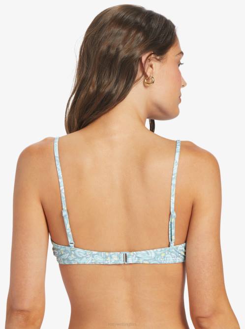 X4FH847 tourmaline pretty paisley Seaside Tropics Underwire Smock Bra Bikini Top Women Roxy | Bikini Tops