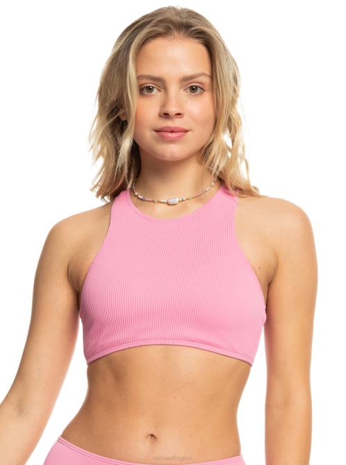 X4FH854 cyclamen Active Rib Crop Bikini Top Women Roxy | Bikini Tops