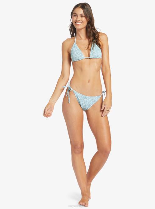 X4FH866 tourmaline pretty paisley Seaside Tropics Smock Tiki Tri Bikini Top Women Roxy | Bikini Tops